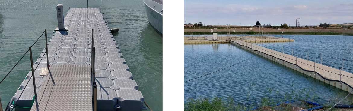 modular floating docks in HDPE